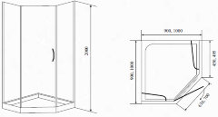 Timo душевой угол BY-839 матов.(100*100*185), шт