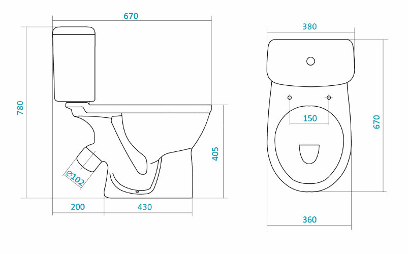 Унитаз-компакт Santek Бореаль с антивсплеском и сидением стандарт (1.WH30.2.143)