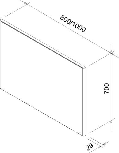 Зеркало Ravak Ring 100*2,9*70 см, серое (X000000778)