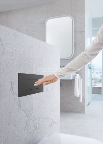 Кнопка смыва IDROSPANIA Noelia двойная, черная матовая (30374)