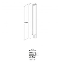 Магнитный профиль Roca Capital 195 см, хром (M48195020)