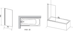 Шторка для ванны неподвижная Ravak PVS1 80х140 цвет профиля хром (79840C00Z1)