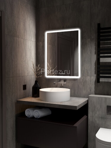 Зеркало AZARIO Lucia 600х800 с подсветкой, сенсорный выключатель с функцией диммера (AZ-Z-061CS)