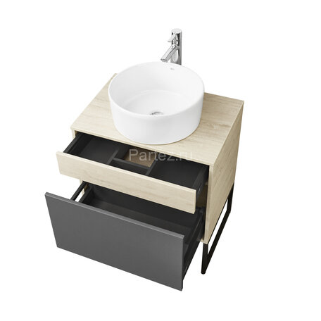 Тумба под раковину AQUATON Лофт Урбан 65 1A254001LQX60 дуб орегон/серый графит (1A254001LQX60)