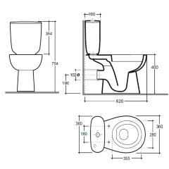 Унитаз-компакт КЕРАМИН Гольф R с сиденьем Slim микролифт, белый