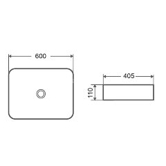 Раковина Azario 600х405х110 накладная, белый (AZ-2174)