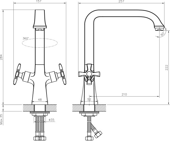 Смеситель Rossinka Z02-70U для кухни