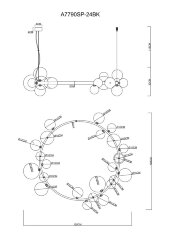 Подвесная люстра Arte Lamp A7790SP-24BK