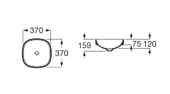Раковина INSPIRA SOFT полувстраиваемая 370х370 мм, скругленная