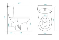 Унитаз-компакт Santek Анимо напольный, белый (1.WH11.0.035)