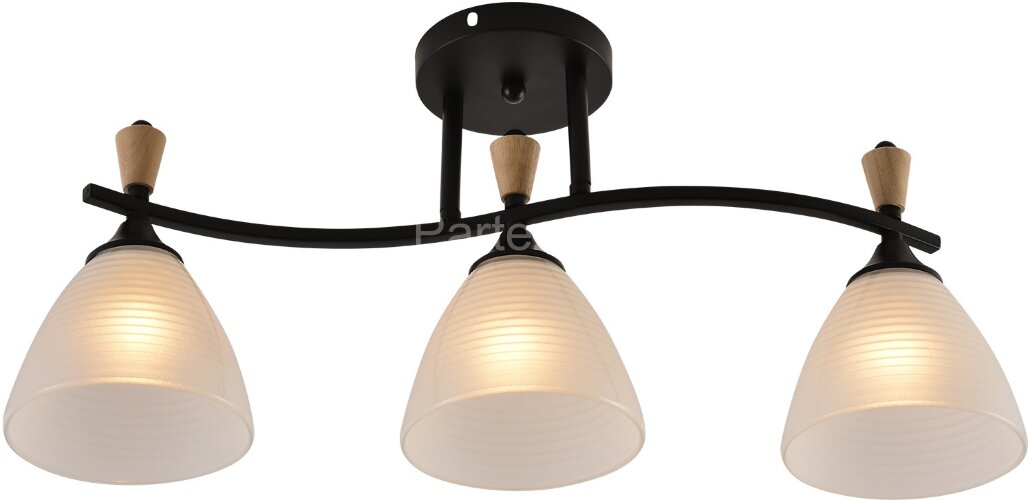 Потолочная люстра Reluce 01589-3.3-03B BK+WOOD