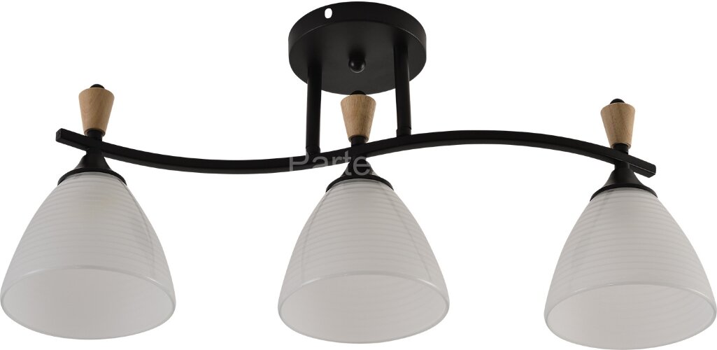 Потолочная люстра Reluce 01589-3.3-03B BK+WOOD