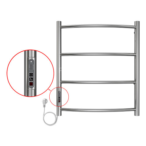 Полотенцесушитель электрический AZARIO VERONA 500/600 4 секции, диммер слева, хром (AZ04756)