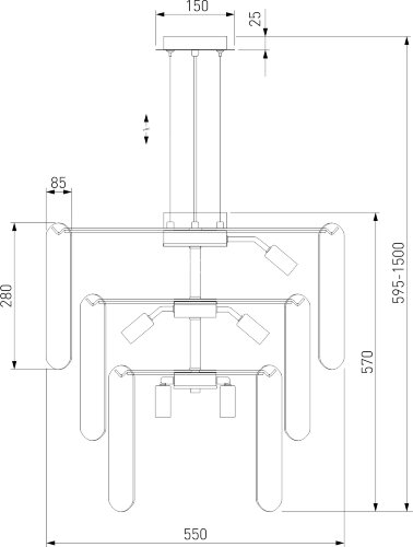 Подвесная люстра Eurosvet 60171 золото