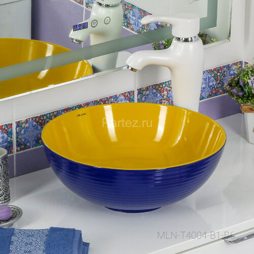 Накладная раковина melana mln-t4004-b1+b6 (желтая)