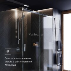 Душевая дверь Roca AREA раздвижная 140х200, толщина полотна 8мм левая, цвет профиля хром