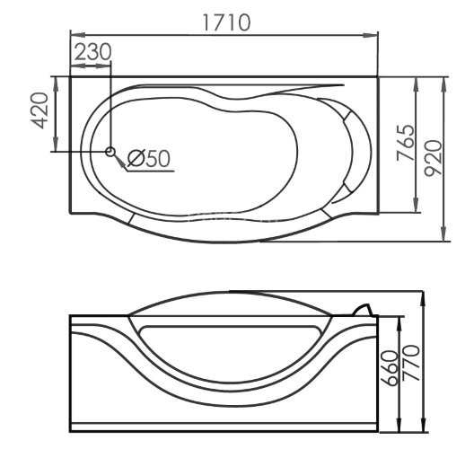 Акриловая ванна Gemy G9072 C L