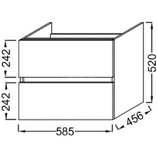 Тумба под раковину Jacob Delafon Tolbiac 60 подвесная, Белый лак (EB2381-J5)