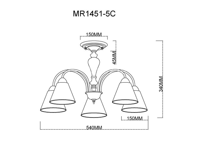 Потолочная люстра MyFar MR1451-5C