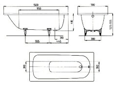 Ванна стальная Kaldewei SANIFORM PLUS Mod.361-1 150х70х41, alpine white, без ножек