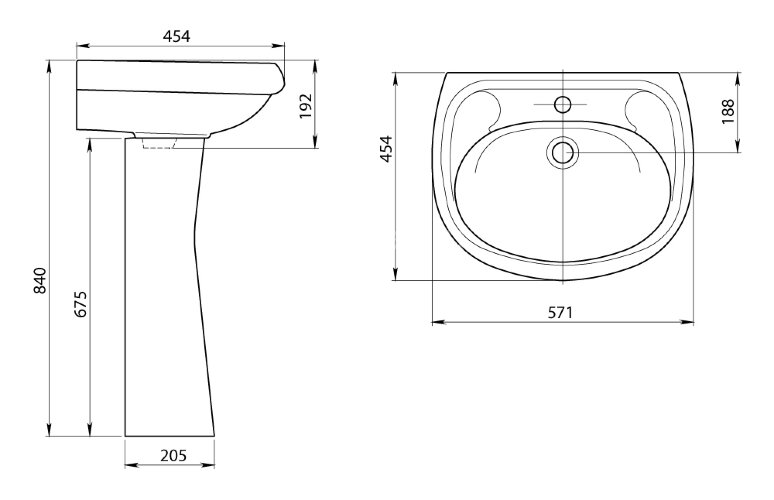 Умывальник Santeri Воротынский бел. 570 х 454, белый (1.3111.7.S00.10B.0)