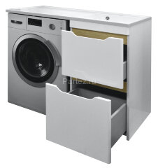 Комплект тумба с раковиной AZARIO Magenta 120 правая под стиральную машину (56) белая (CS00079141)