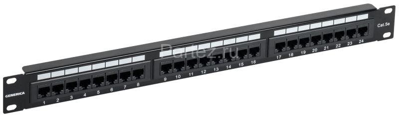 Патч-панель UTP кат.5e 1U 24 порта (Krone) GENERICA PP24-1UC5EU-K05-G