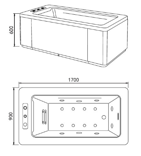 Акриловая ванна Gemy G9253 Black
