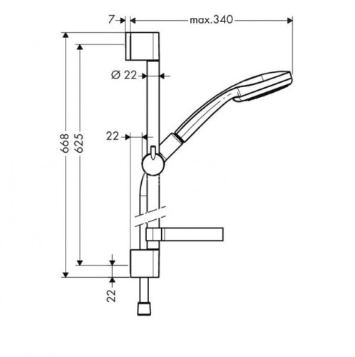 27772000 Croma 100 Душевой набор Croma 100 Vario/Unica’C 0,65 м, ½’