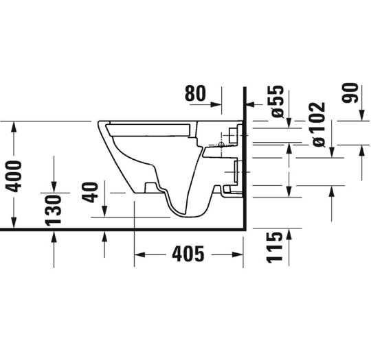 Унитаз подвесной Duravit D-Neo Rimless с креплением Durafix, сиденье микролифт, белый (45770900A1)