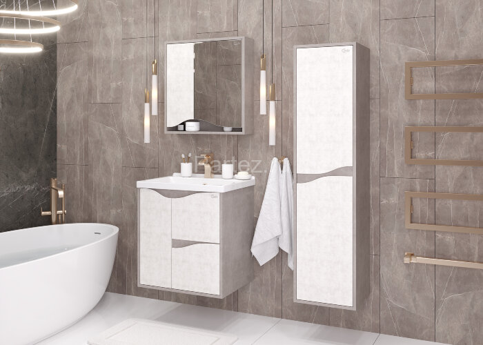 Тумба подвесная Onika Брендон 60.13 (2 ящика), Камень светлый (106138)