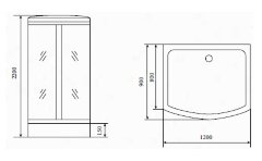 Timo Standart T-6615 Silver душевая кабина (120*90*220), шт