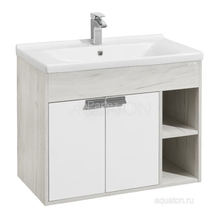 Тумба под раковину AQUATON Флай 80 подвесная, дуб крафт (1A237401FAX10)