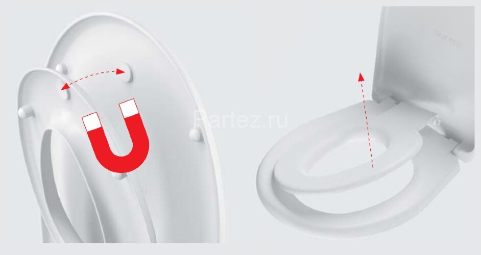 Сидение для унитаза Alcaplast, Softclose, универсальное, со съемным вкладышем, белый (A606)