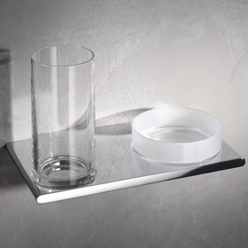 Двойной держатель стакана и чаши для мелочей Keuco Edition 400 , хром (11554019000)