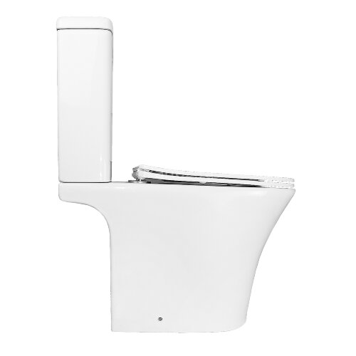 Унитаз-компакт Azario Vois 380х640х785 напольный, безободковый, в комплекте с быстросъемным сиденьем