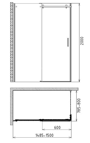 Душевой уголок Gemy Modern Gent S25191B-A6-80