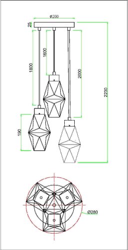 Подвесной светильник Maytoni MOD325PL-03G