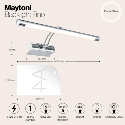Подсветка для картин Maytoni MIR003WL-L12CH