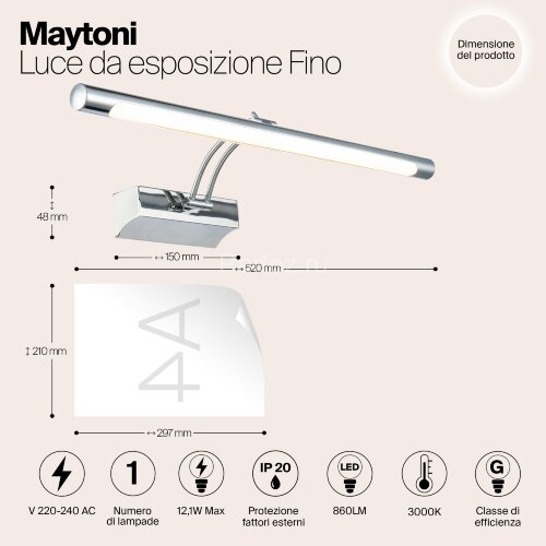 Подсветка для картин Maytoni MIR003WL-L12CH