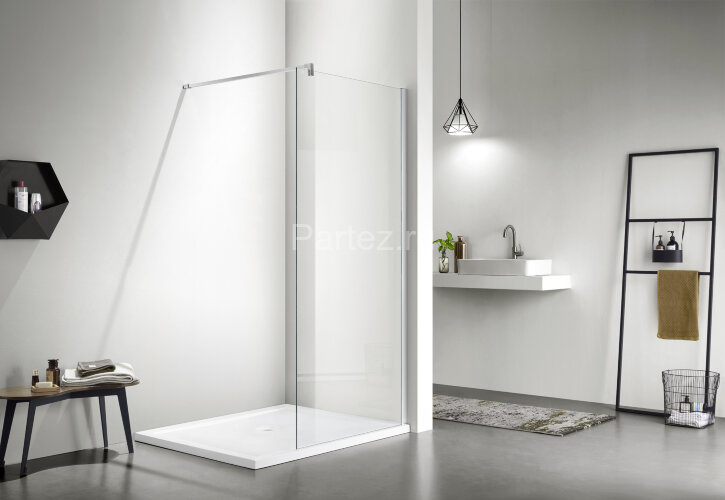 Душевая перегородка Azario CHICAGO Walk-in 1000x1950 прозрачное стекло 8 мм, цвет профиля серебро (AZ-NAR6310 1000)