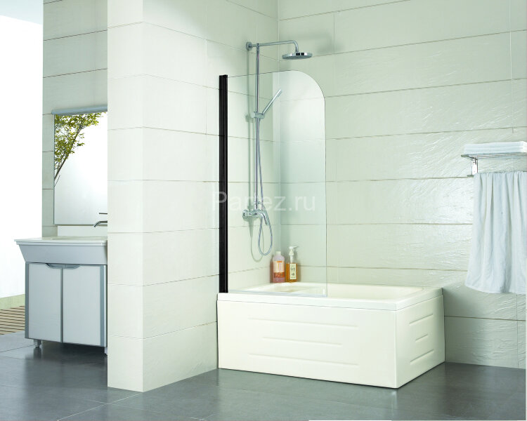 Шторка для ванны распашная Azario Merrit 80х140 цвет профиля черный (AZ-NF6211 800 BLACK)