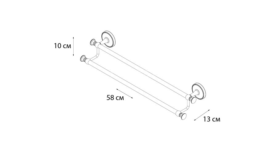 Полотенцедержатель трубчатый Fixsen Adele двойной, хром (FX-55002)