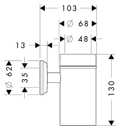 Стаканчик для зубных щеток Hansgrohe Logis Classic керамический, с держателем, хром (41618000)