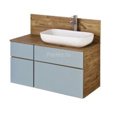 Тумба под раковину AQUATON Мишель 100 NEW подвесная, без столешницы, Дуб Рустикальный (1A256901MIX30