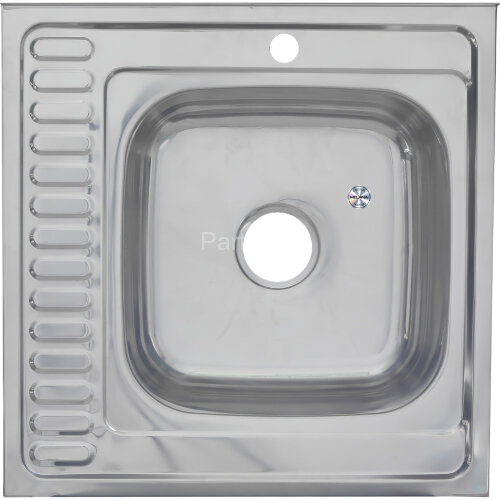 Мойка 6060 R MELANA 0,8/180 накладная прямоугольная с сифоном (006 t R *10)