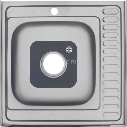 Мойка 6060 R MELANA 0,8/180 накладная прямоугольная с сифоном (006 t R *10)