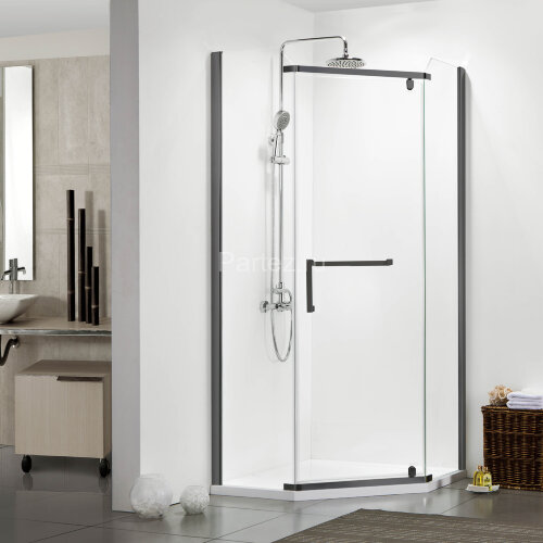 Душевое ограждение AZARIO EDMONTON 900х900х2000 стекло прозрачное 8 мм. профиль черный (AZ-NNC3231-1 900 BLACK)