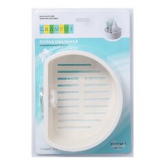 Полочка овальная Fixsen Grampus одноэтажная, пластик, белая (GR-7325)