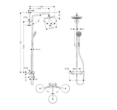 27185000 Croma 220 Showerpipe, душевая панель (с термостатом)
